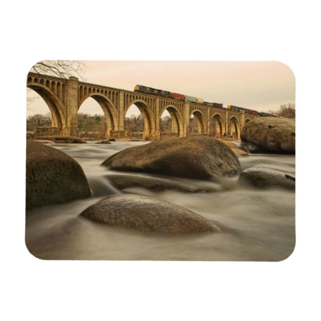 Tåg över James River Magnet (Horisontell)