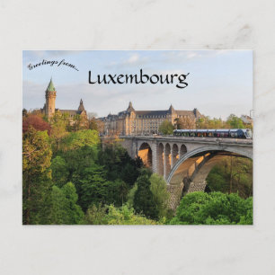 Tåg på en valvbro i Luxemburg Vykort
