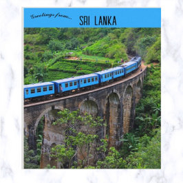 Tåg på Nine Arch Bridge Road Sri Lanka Vykort