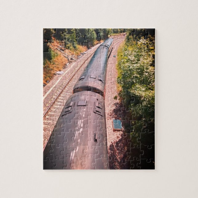 Tåg på spåret pussel (Vertikal)