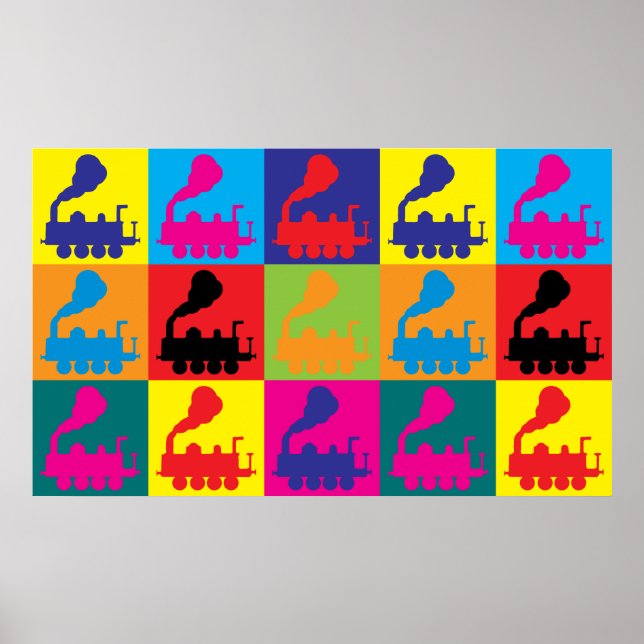 Tåg Pop Art Poster (Framsidan)