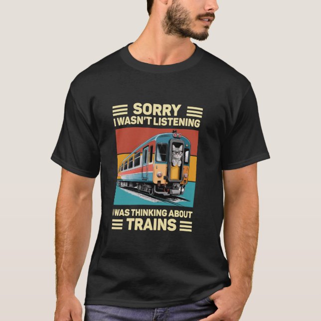 Tåg presenterar modellerna Järnvägskonduktor Cat T Shirt (Framsida)