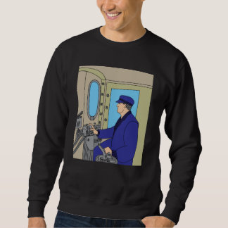 Tåg Retro-lok Lång Ärmad Tröja