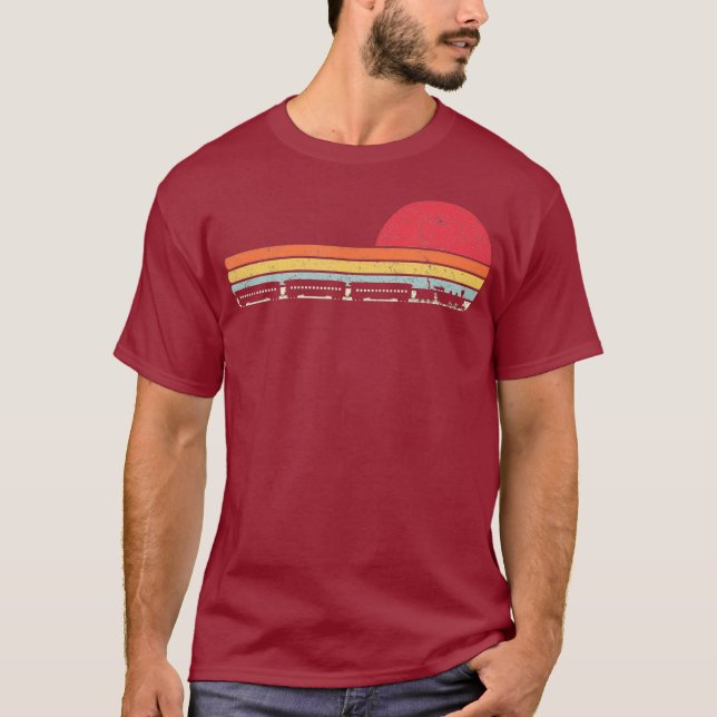 Tåg Retro Stil T Shirt (Framsida)