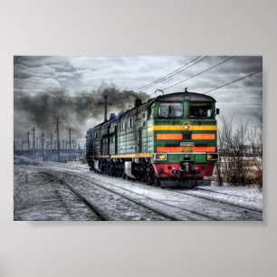 Tåg ryska dieselmotor poster