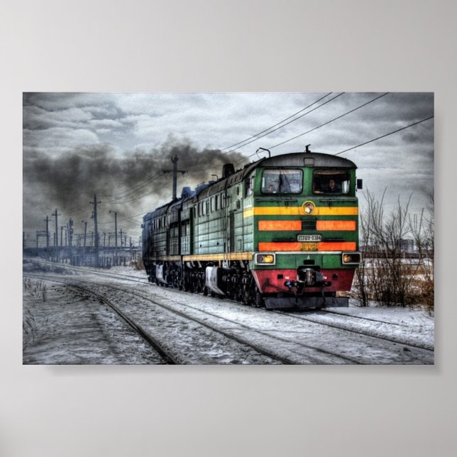Tåg ryska dieselmotor poster (Framsidan)