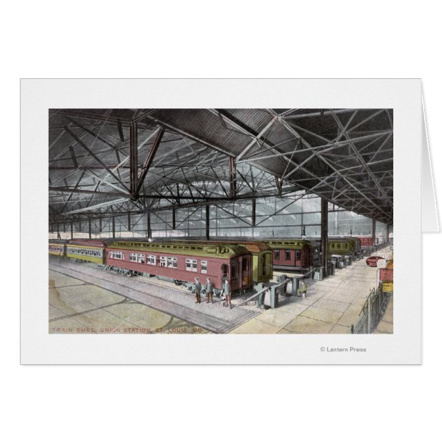 Tåg Shed vid unionens Station Hälsningskort (Framsidan Horizontal)