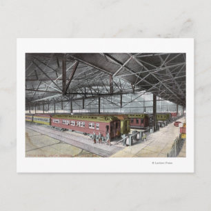 Tåg Shed vid unionens Station Vykort