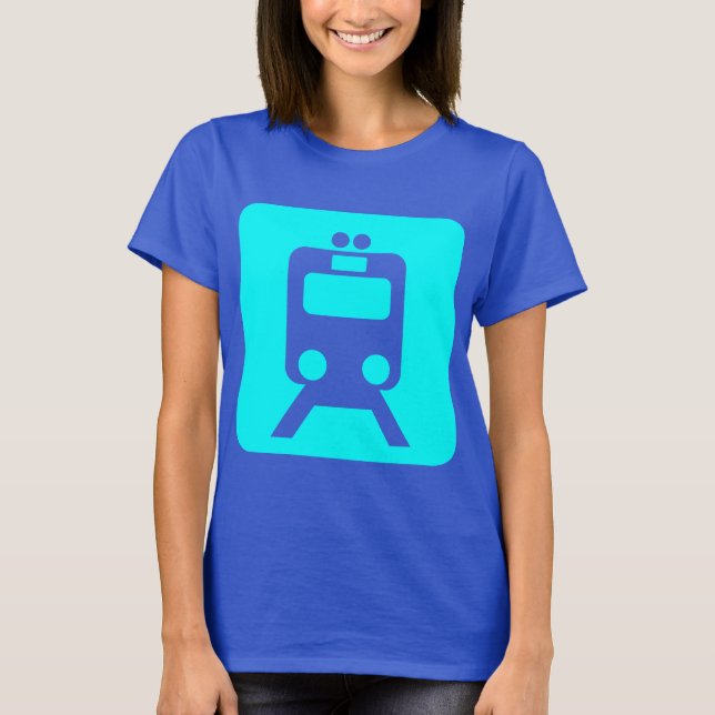 Tåg Sign - Cyan Tee Shirt (Framsida)