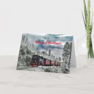 Tåg Snö fotojul Helgkort