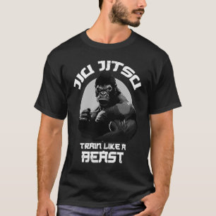 Tåg som en Beast Jiu Jitsu BJJ Grappling MMA Gor T Shirt
