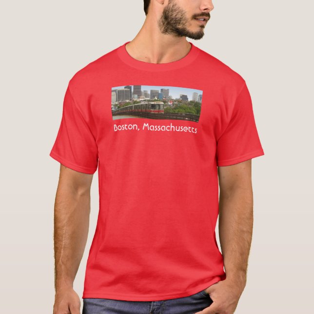 Tåg som lämnar Boston Tee Shirt (Framsida)