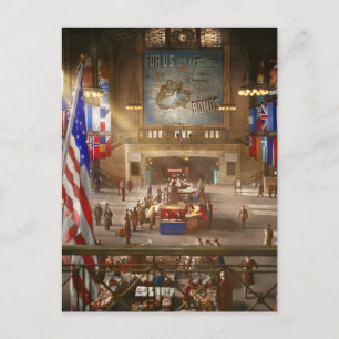 Tåg Station - Chicago Ill - För oss 1943 Vykort