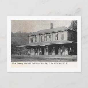 Tåg Station, Glen Gardner, New jersey Vintagen Vykort