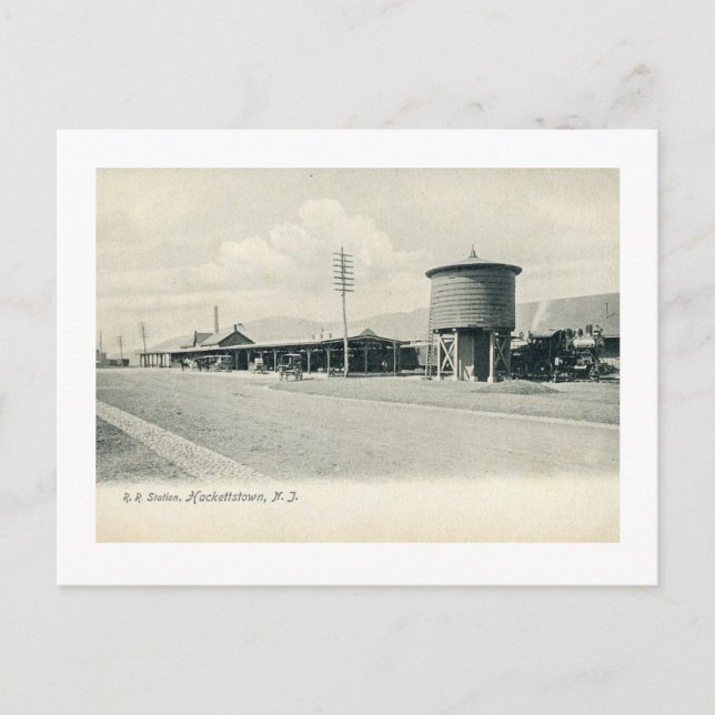 Tåg Station, Hackettstown NJ 1906 Vintage Vykort (Framsida)