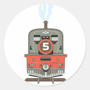 Tåg Sticker Runt Klistermärke