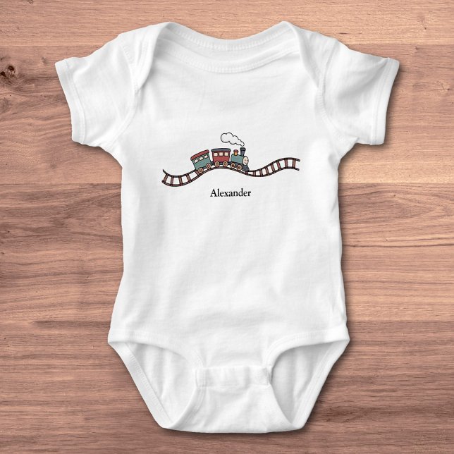 Tåg T Shirt (Wooden Train Baby Bodysuit)