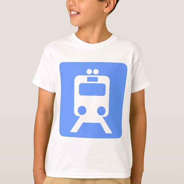 Tåg-tecken - Baby blue T Shirt (Framsida)