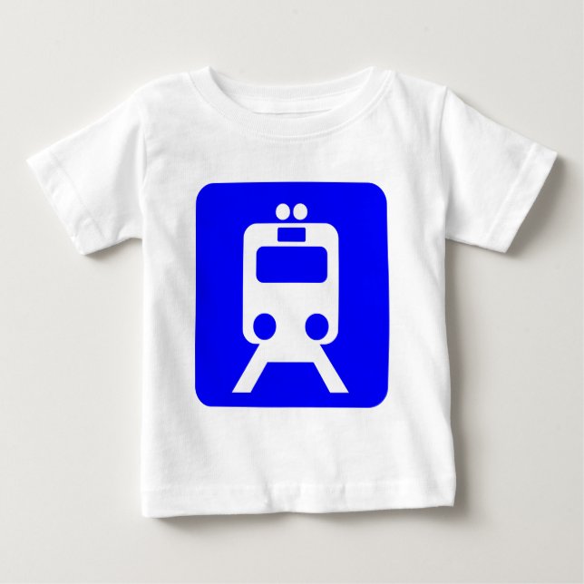 Tåg-tecken - blått t-shirt (Framsida)