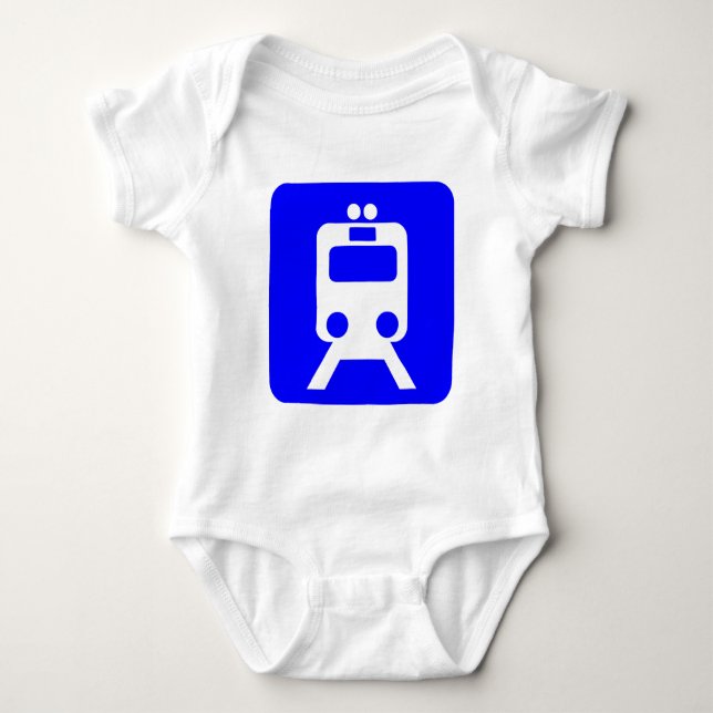 Tåg-tecken - blått tee shirt (Framsida)