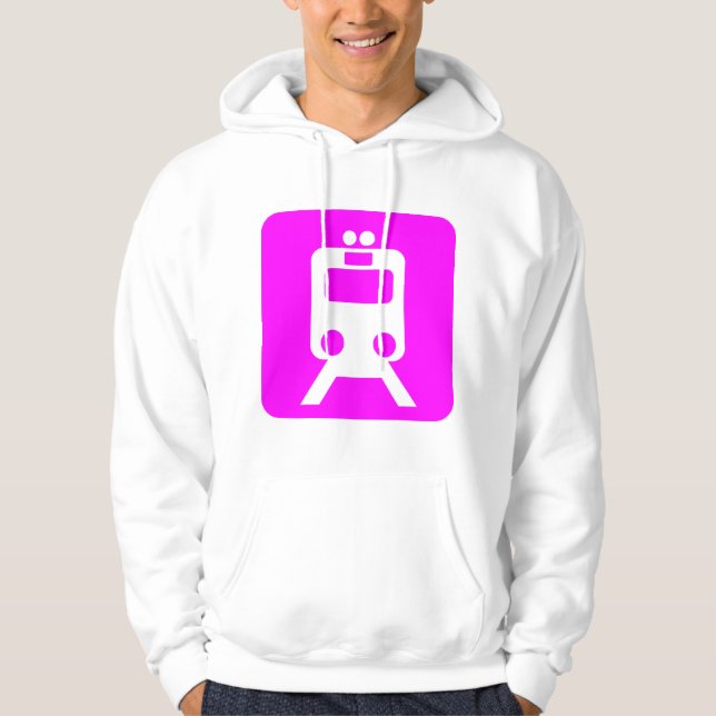 Tåg-tecken - Magenta Hoodie (Framsida)