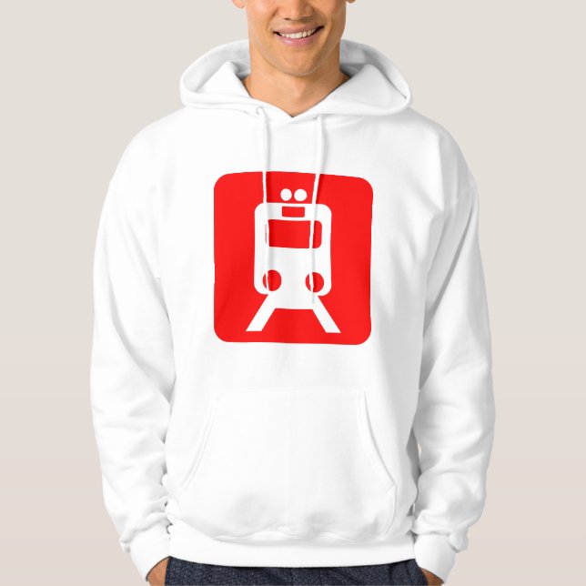 Tåg-tecken - röd hoodie (Framsida)