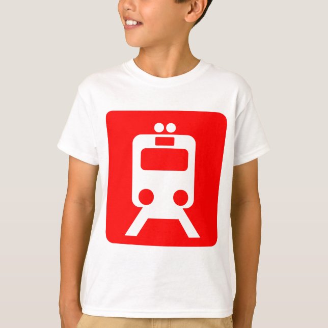 Tåg-tecken - röd t shirt (Framsida)