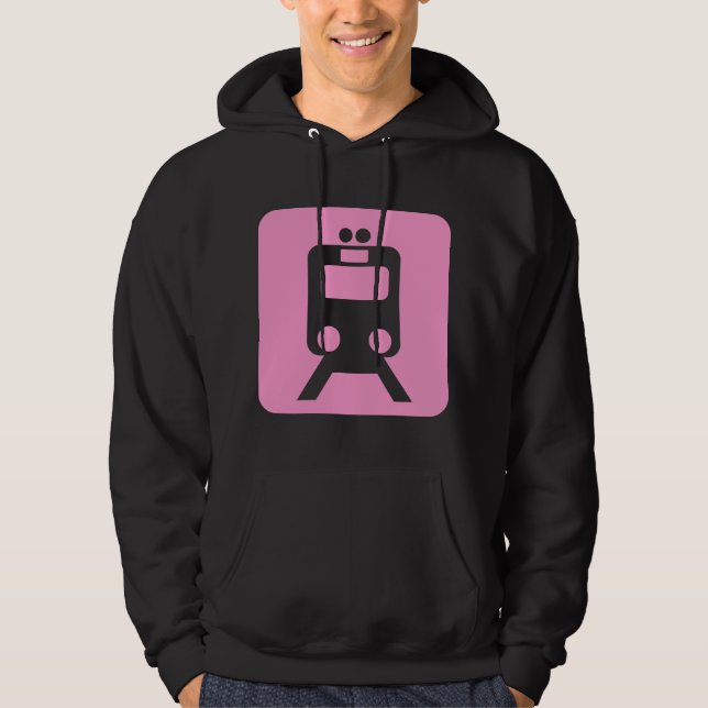 Tåg-tecken - Rosa Hoodie (Framsida)