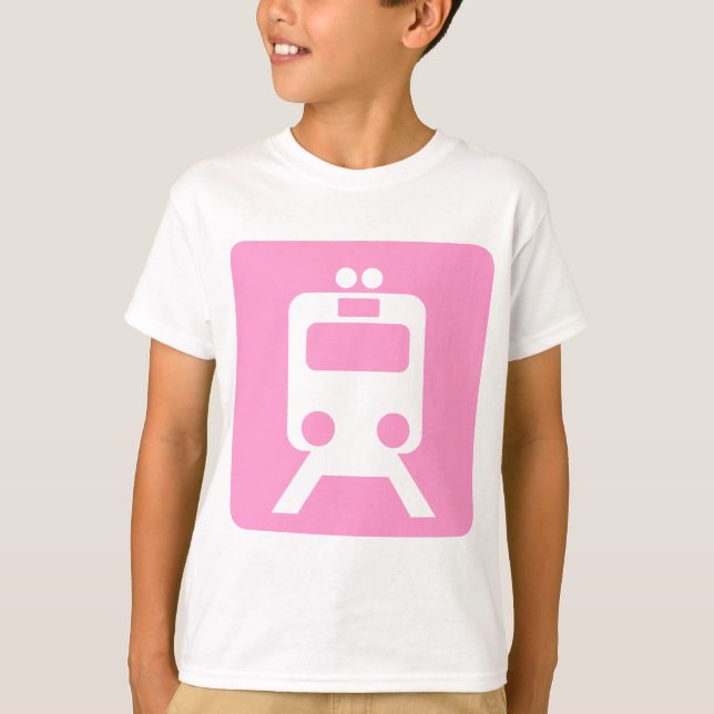 Tåg-tecken - Rosa T-shirt (Framsida)