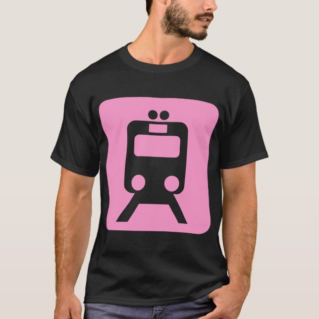 Tåg-tecken - Rosa Tee Shirt (Framsida)