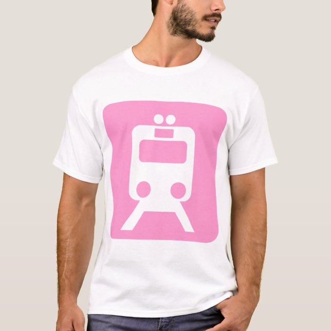 Tåg-tecken - Rosa Tee Shirt (Framsida)