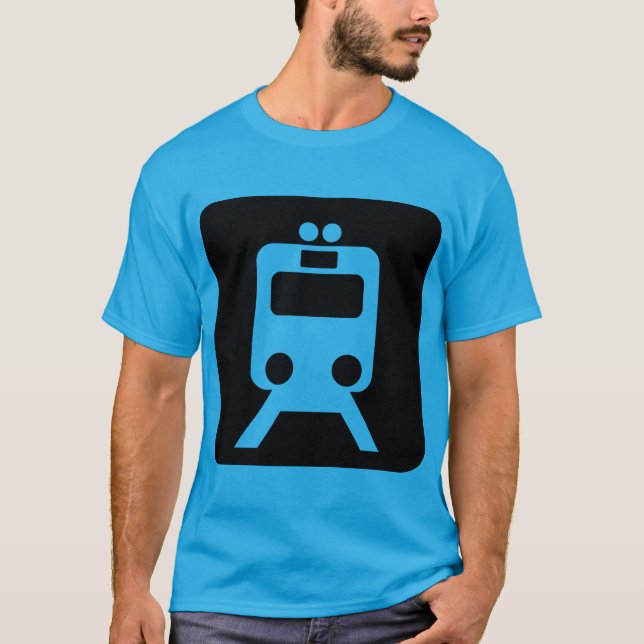 Tåg-tecken - svart tee shirt (Framsida)