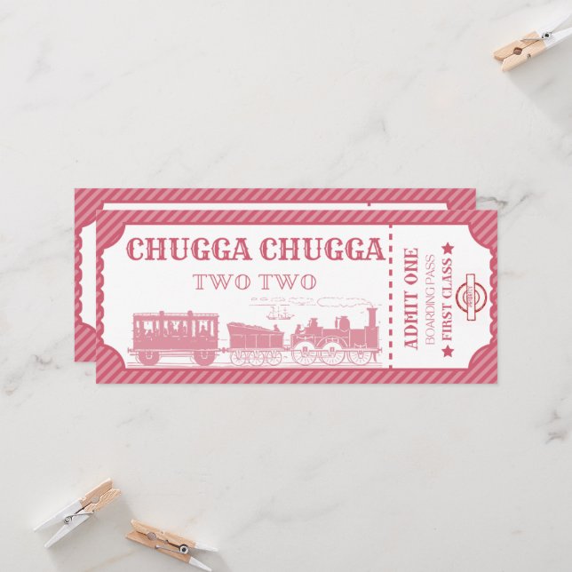 tåg temafel 2:a födelsedagen inbjudningar (Fram/Back In Situ)