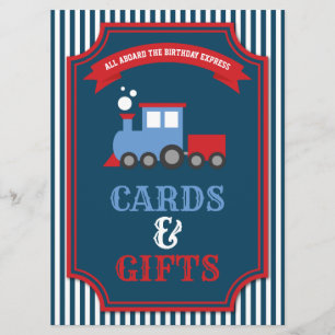 Tåg temat party födelsedagskort och presentkort inbjudningar