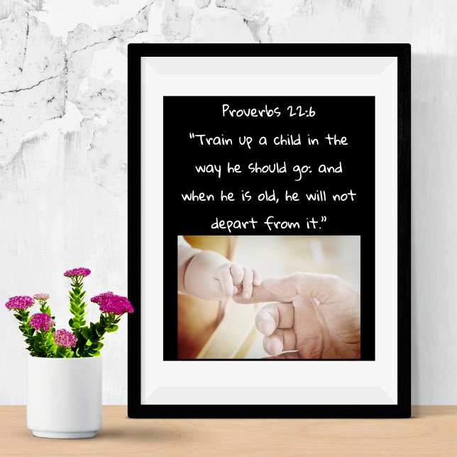 Tåg upp en underordnad bibelverse Poster (Train Up A Child Bible Verse Poster)