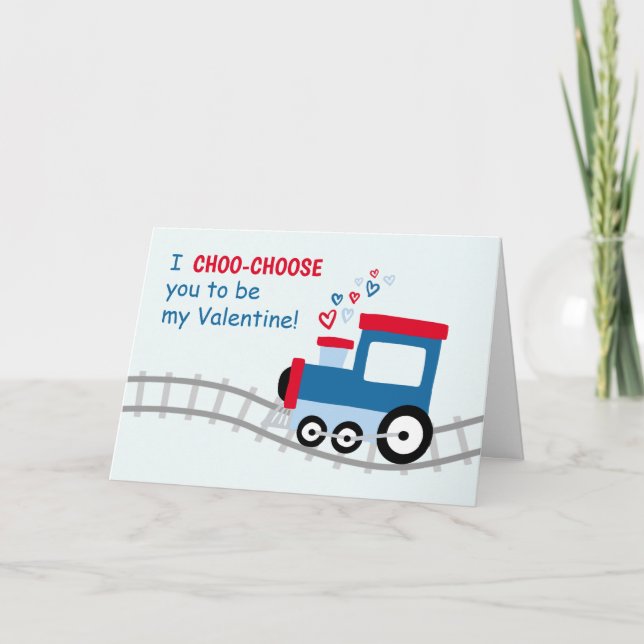 Tåg Valentine Card för barn Kort (Framsida)