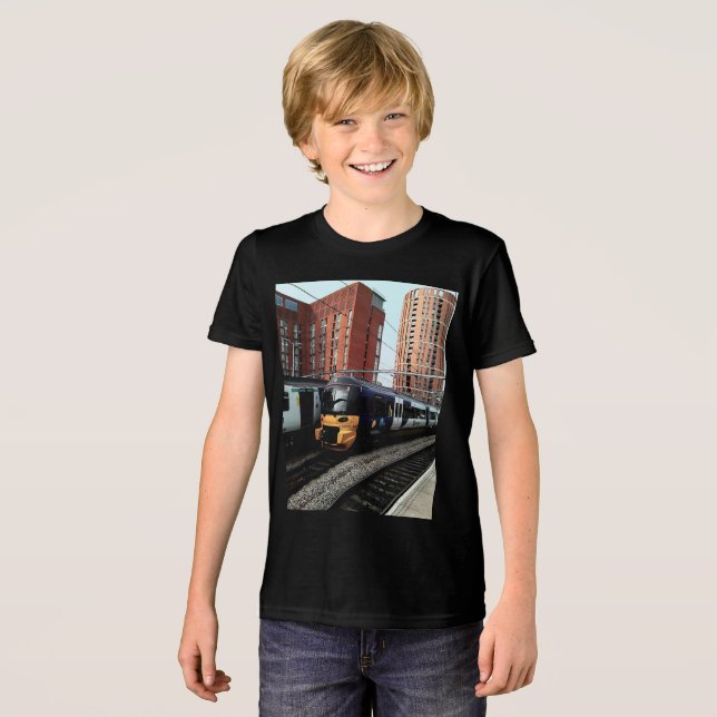 Tåg vid station t shirt (Framsida Full)