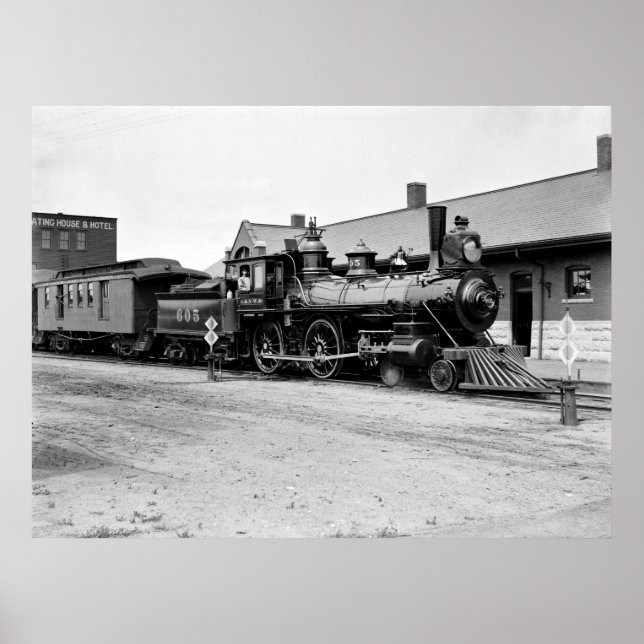 Tåg vid Tracy, Minnesota, tidigt 1900-talet Poster (Framsidan)
