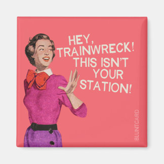 Tåg vrak, det här är inte din station. magnet