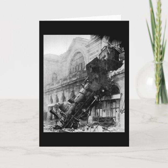 Tåg-vraket i Montparnasse, järnvägskatastrofen Kort (Framsida)