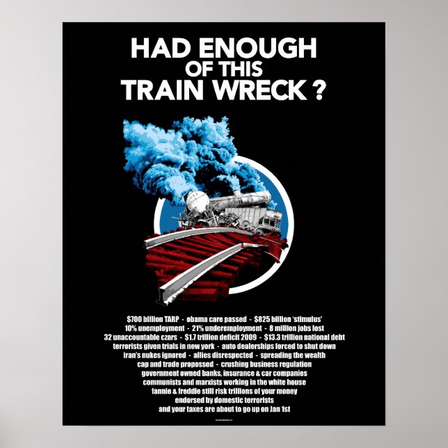 Tåg Wreck (16 x 20) Poster (Framsidan)