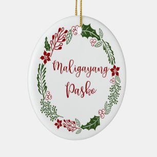 Tagalog God jul WAN, Maligayang Pasko Julgransprydnad Keramik