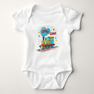 Tågbanebarnkläder Baby Choo Choo Tågleksaksklännin T Shirt