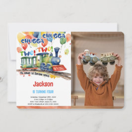 Tågbild på 4-årsfest inbjudningar