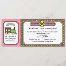 Tågbiljettinbjudan - rosor & brunt
