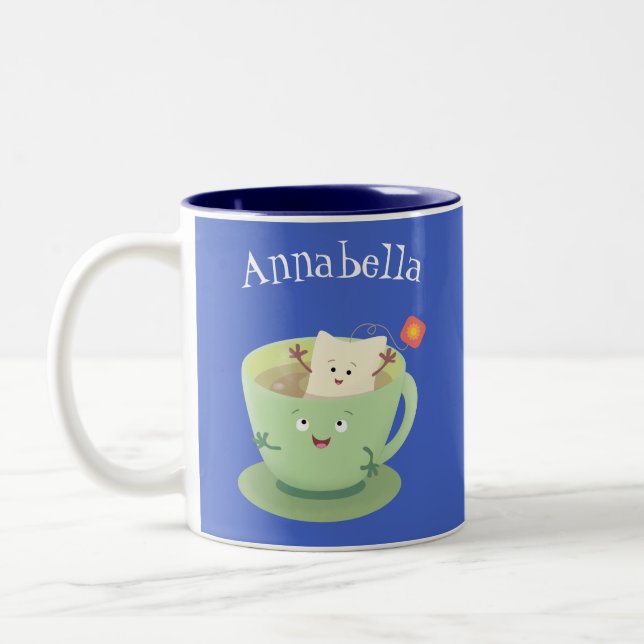 Tågblagetecken kopp tecknad humor (Vänster)