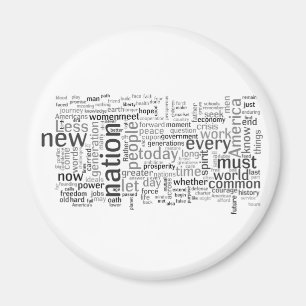 Tagcloud för Obama invigningtal magnet