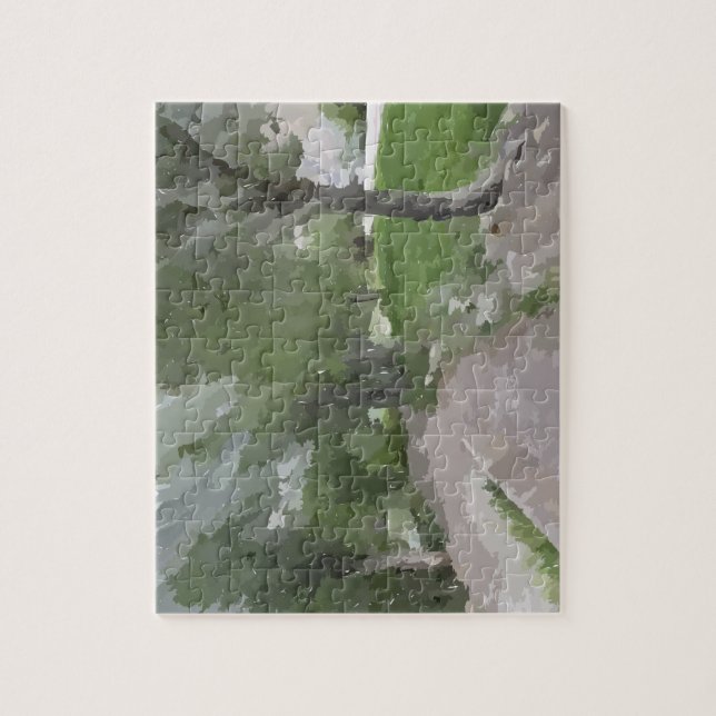 Tåget nära floden Puzzle Pussel (Vertikal)