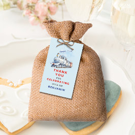 Tågfödelsedag Tack Tag Sticker Present Tag Presentetikett