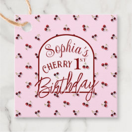 Taggar för favoritstöd för körsbärstema första föd gåvor etiketter